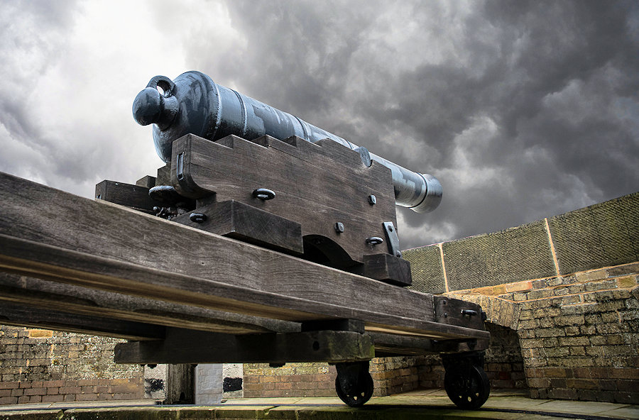 Cannon on Martello Tower No.24 in Kent, UK