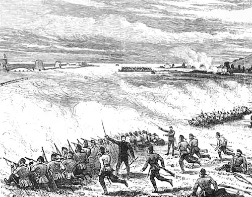 MILITARY A Field Day at Hythe, Kent - Antique Print 1888